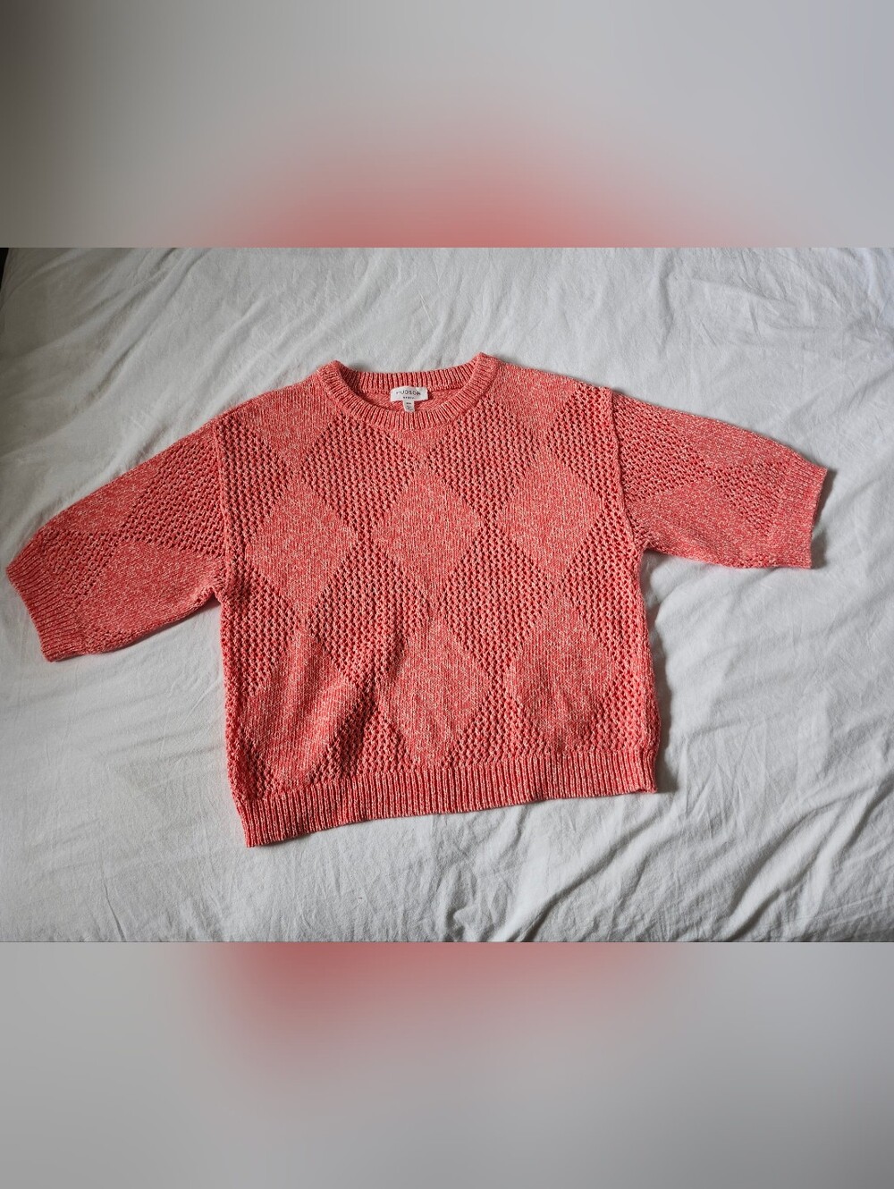 Hudson North Coral Knitted Tee 100% Cotton